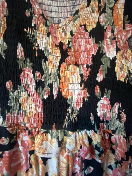 Maurice’s Brand 24/7 Women’s Spring Floral Tiered Dress in Black and Pink - Picture 2 of 4